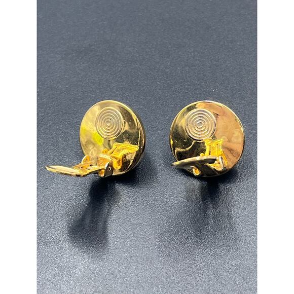 CHRISTIAN DIOR Vintage Designer Signed Gold Plated Faux Pearl Clip On Earrings - Picture 12 of 14